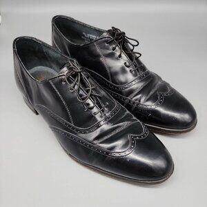 VTG Hanover Sheppard Signature Wingtip Black Leather Shoes Men’s 9.5 USA 5712